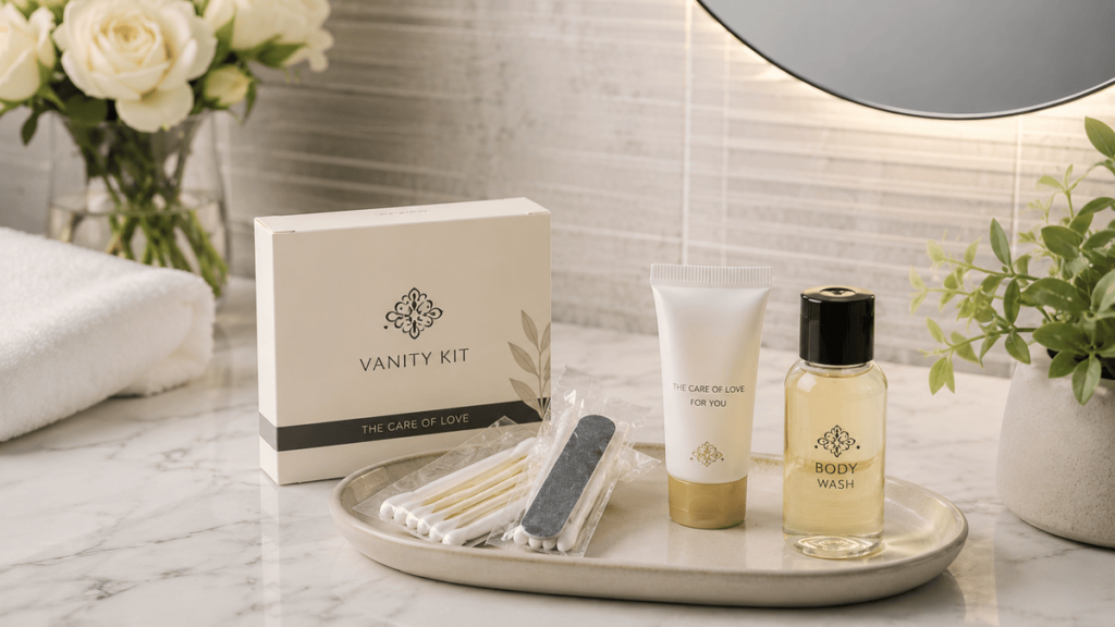 Luxury hotel vanity kit display