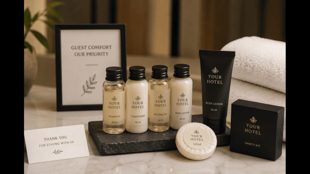 Luxury hotel toiletries set