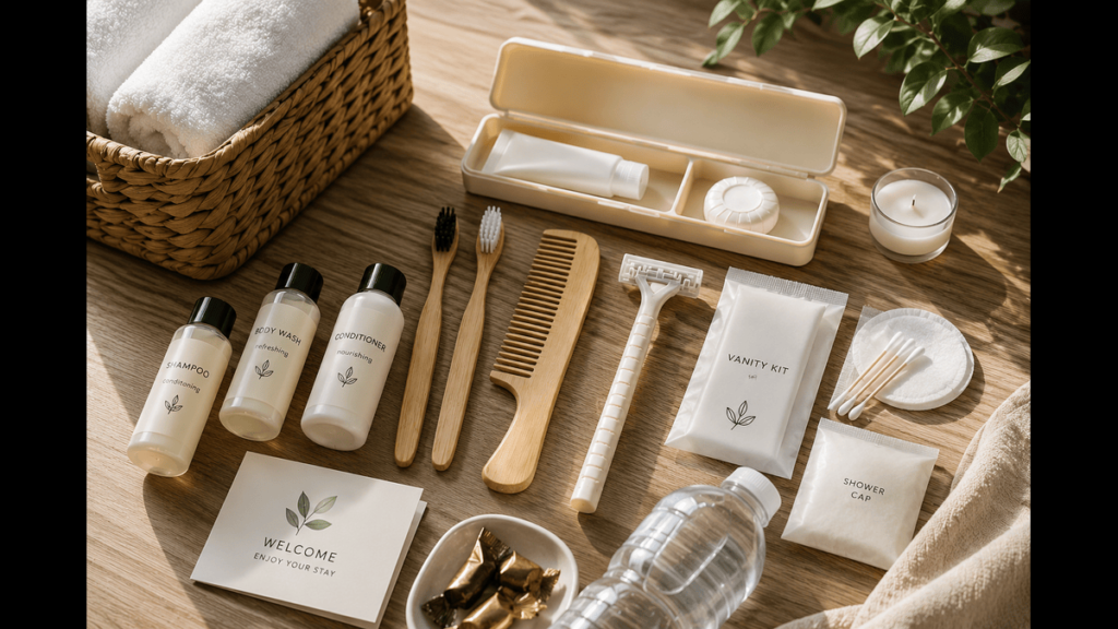 Hotel bathroom amenities set
